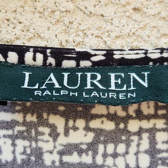 LAUREN RALPH LAUREN Women’s Wrap Dress Size 14W Black White Fit and Flare - Picture 3 of 11